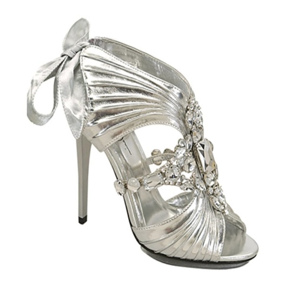 Silver Rhinestone Heels